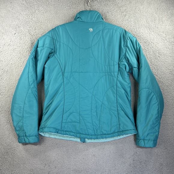 Mountain Hardwear Jacket Womens Large Teal Blue Puffer Quilted Insulated Nylon - Picture 4 of 9